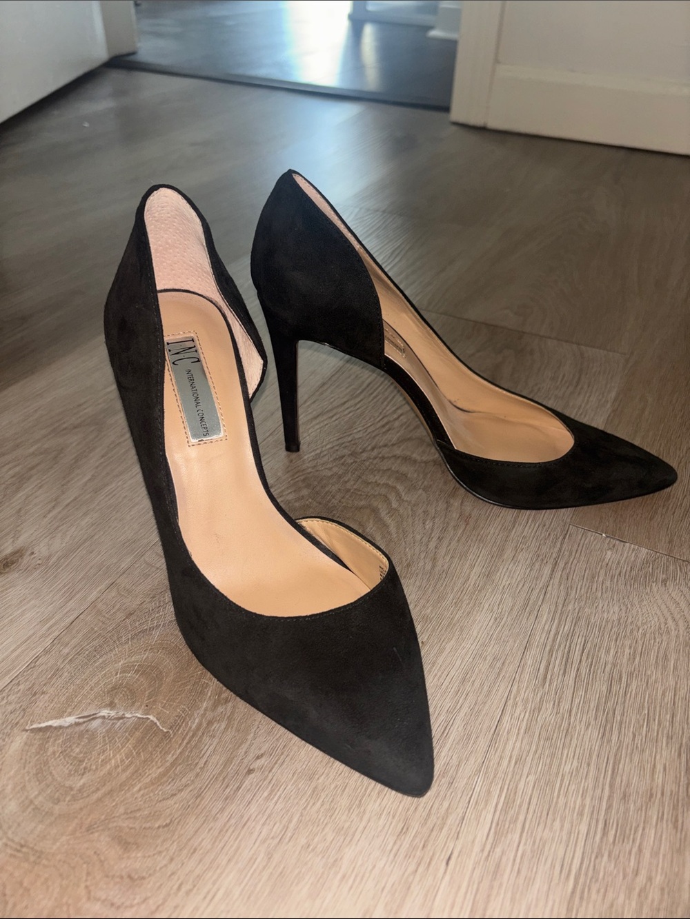 INC International Concepts Black Pointed Toe Stiletto Pumps